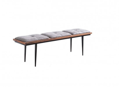Bank Sitzbank Polster Polsterbank Esszimmer Sitzer Stoff Braun Design